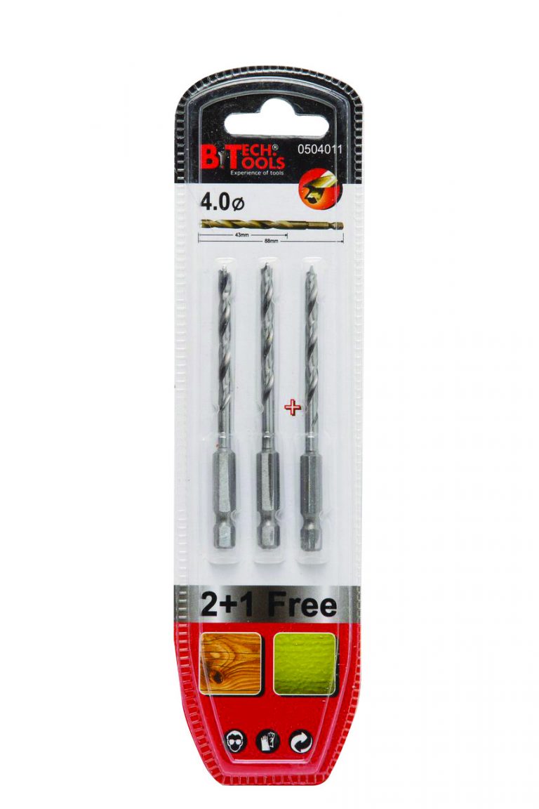 מקדח עץ לאימפקט 1/4 HSS  - במבחר גדלים