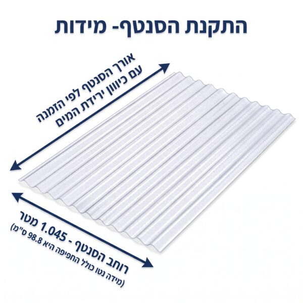 סנטף BH מקורי פלרם – לוחות פוליקרבונט גליים איכותיים לקירוי פרגולות וגגות