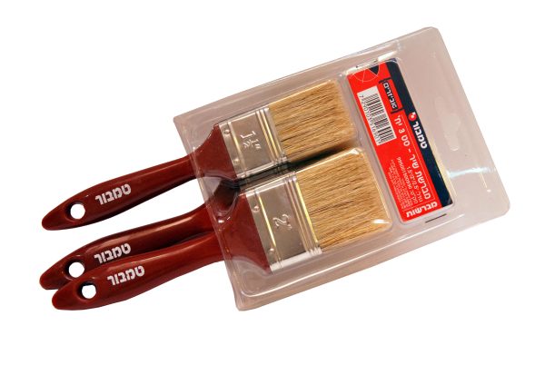 סט 3 מברשות צבע שיר משיער טבעי - טמבור