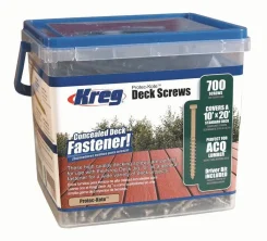 תמונה של אריזת ברגי דק מוסתרים Kreg Protec-Kote – סט של 700 ברגים כולל ביט, להתקנת דק חיצוני