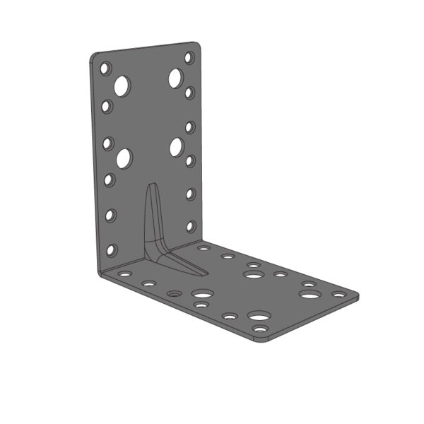 זוית מחוזקת לעץ 125×125×80 מ"מ – דגם A-107 לחיבורים מבניים אמינים