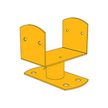 תושבת משטח צרה D-011 לעמודי עץ 80×135 מ"מ