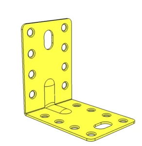 זוית מתכת לעץ בזווית ישרה בצבע צהוב - דגם A-041 בגודל 60x90x65 מ"מ