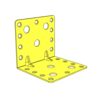 זוית מחוזקת צהובה לחיבור עץ 100×90×90 מ"מ – דגם A-116