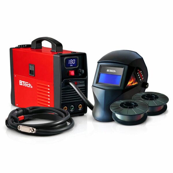 רתכת אינוורטר מיני 200A MIG/MMA B.Tech דגם 500284 – כולל מסכת ריתוך סולרית וחוט פלוקס מתנה