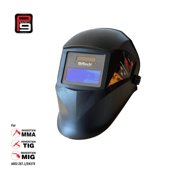 מסכת ריתוך סולרית TTM10 P9 – מסנן כהה משתנה, מופעלת סולארית | הגנה מקצועית ונוחות לאורך זמן