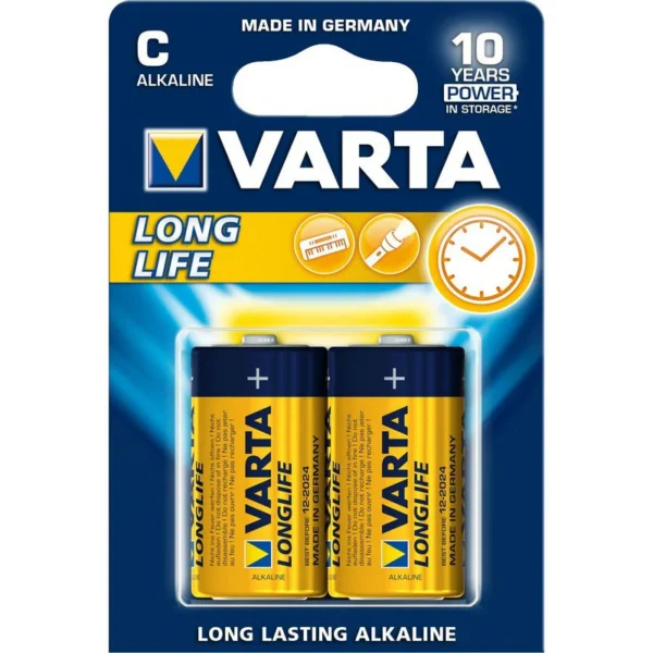 סוללות VARTA C – ביצועים חזקים למכשירים בינוניים | אריזת 2 יחידות אלקליין