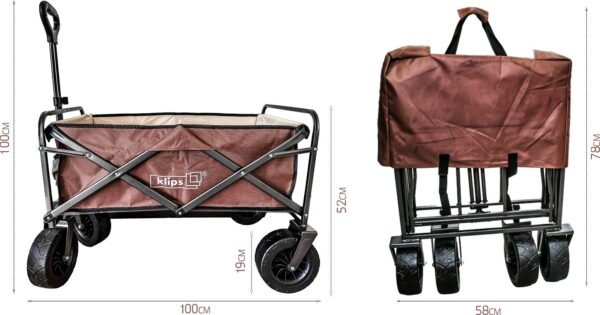 עגלת קמפינג מתקפלת Klips דגם 170120-005 בצבע Rose – עד 120 ק"ג